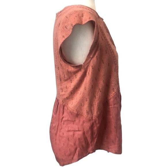 Lucky Brand Pink/Peach Flowy Embroidered Top, Size Large - Picture 5 of 12